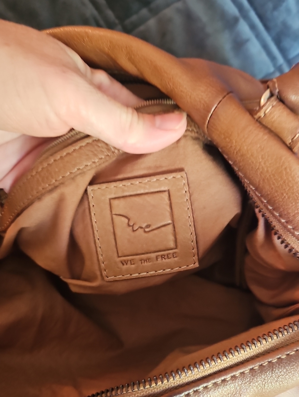 We The Free Baby Emerson Leather Bag | Saddle Brown Crossbody Satchel - Picture 9 of 13